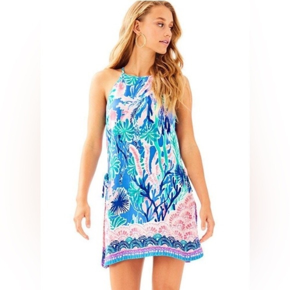Lilly Pulitzer Pearl Romper 6 Jet Stream Tropical Resort Vacation Preppy Beach
